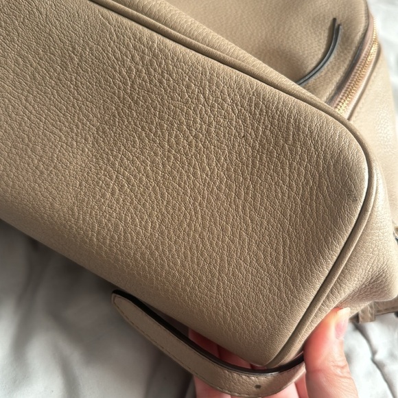 Michael Kors Rhea zip leather backpack in color truffle - Picture 13 of 14